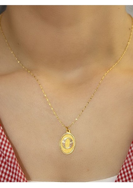 14 Ayar Altın Aynalı Oval O Harfli Kolye fiyatları
