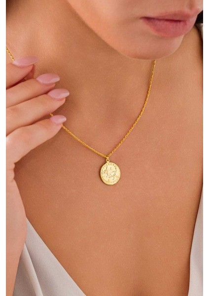 14 Ayar Altın Pres Tuğra Kolye