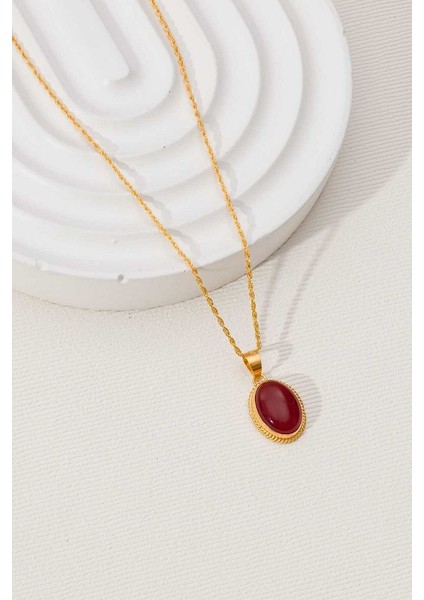 14 Ayar Altın Firuze & Akik Taşlı Kolye fiyatları