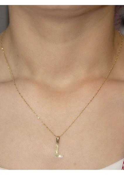ZEYNEPLİ GOLD 14 Ayar Altın Küçük Füzyon L Harfli Kolye
