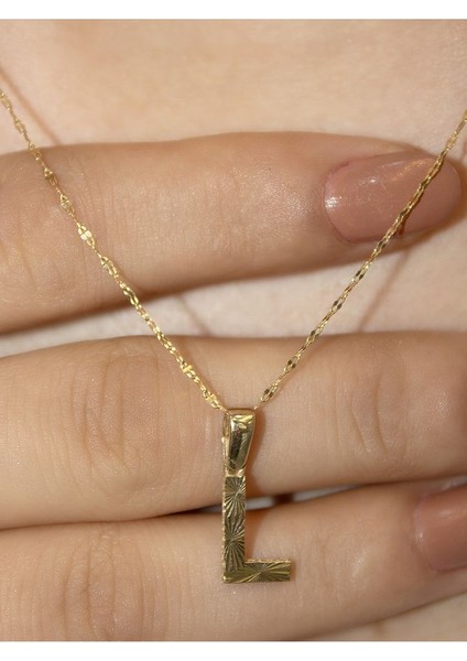 ZEYNEPLİ GOLD 14 Ayar Altın Küçük Füzyon L Harfli Kolye modelleri