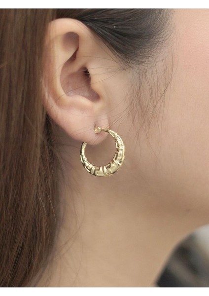 14 Ayar Altın Labirent Desenli Hilal Küpe fiyatları