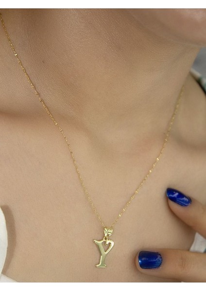 ZEYNEPLİ GOLD 14 Ayar Altın Şirin Y Harfli Kolye modelleri