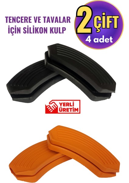 Silikon Tencere Tava Tutacağı Yanmaz Yapışmaz Tutamaç Eldiven 9x4 cm Renkli 2 Çift 4 Adetten Oluşur