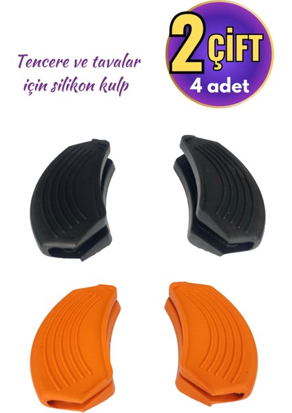 Silikon Tencere Tava Tutacağı Yanmaz Yapışmaz Tutamaç Eldiven 9x4 cm Renkli 2 Çift 4 Adetten Oluşur modelleri