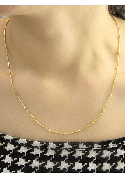 14 Ayar Altın Toplu Kalın Tondo Kolye Zincir