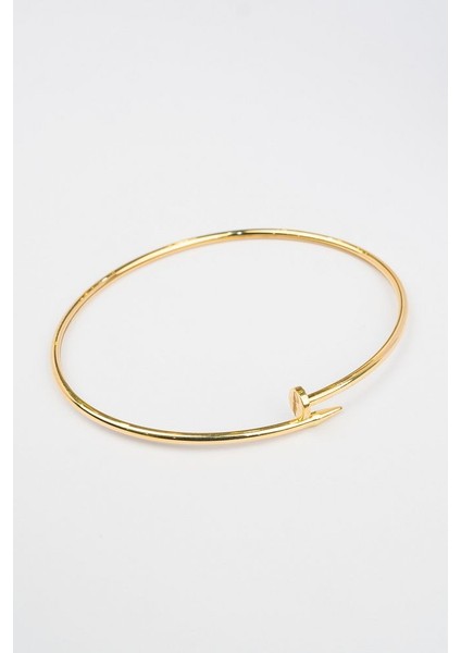 14 Ayar Altın Elastik Çivi Kelepçe Bilezik