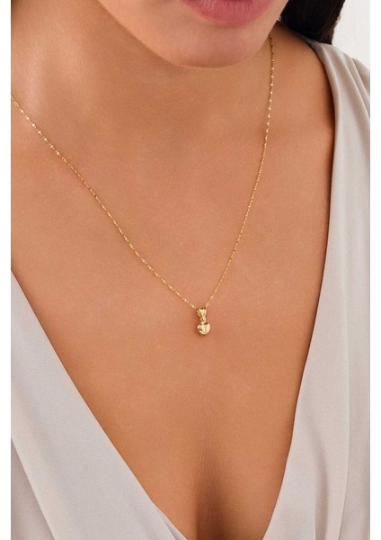 14 Ayar Altın Küçük Bombeli Kalp Kolye fiyatları