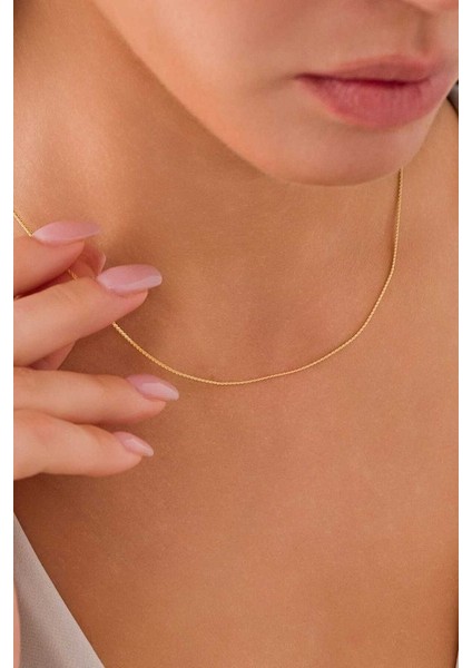 14 Ayar Altın Zarif Hasır Zincir