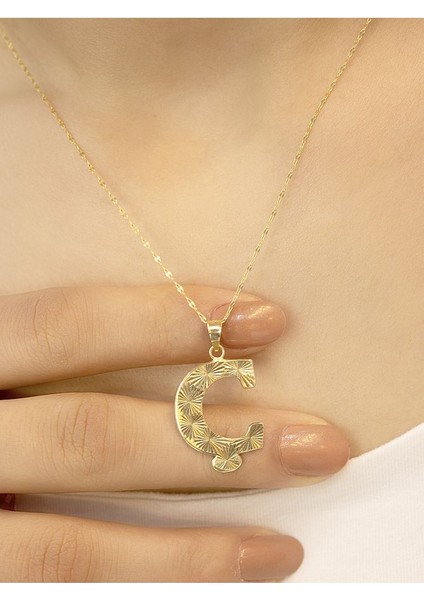 ZEYNEPLİ GOLD 14 Ayar Press Füzyon Ç Harfli Kolye fiyatları