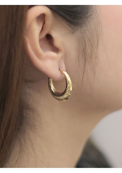 14 Ayar Altın Bombeli Parıltı Küpe fiyatları