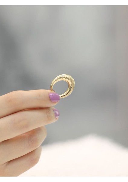 14 Ayar Altın Bombeli Parıltı Küpe modelleri