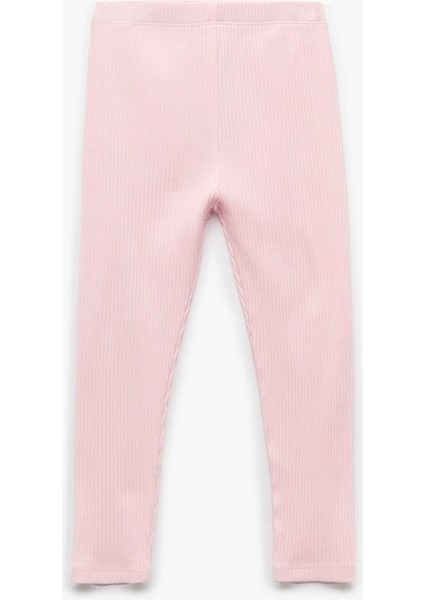 Pamuklu Beli Lastikli Ribanalı Basic Pembe Kız Bebek Tayt 6WMG40016AK fiyatları