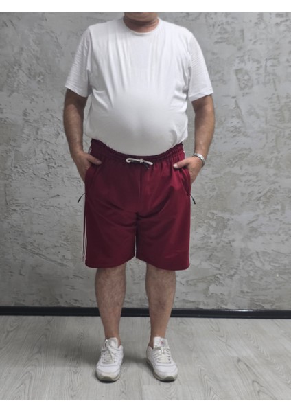 2245-BATTAL Beden 2 Iplik Şeritli Şort