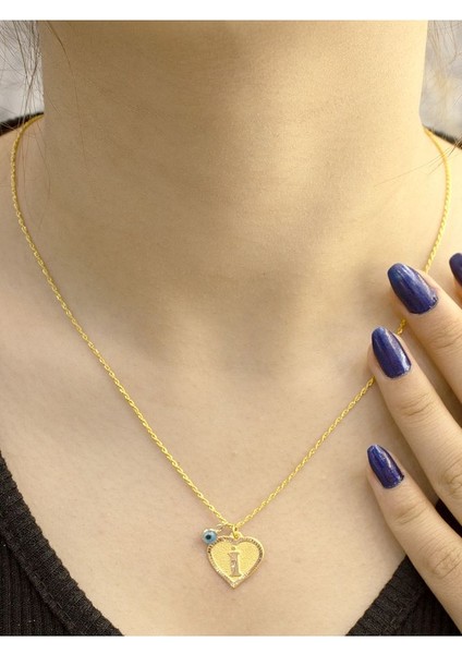 14 Ayar Altın Kalpli I Harfli Kolye fiyatları