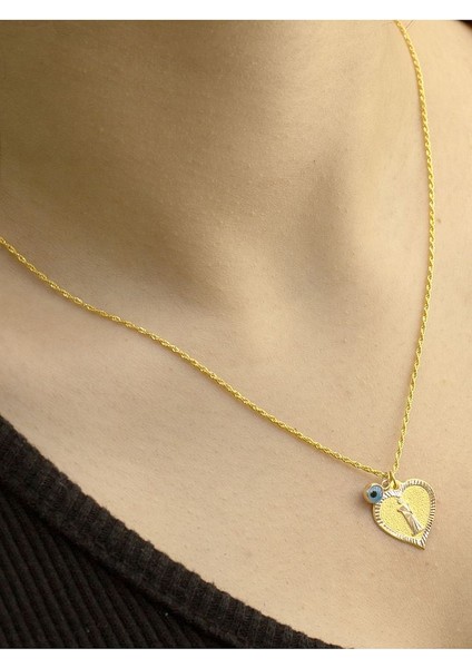 14 Ayar Altın Kalpli I Harfli Kolye modelleri