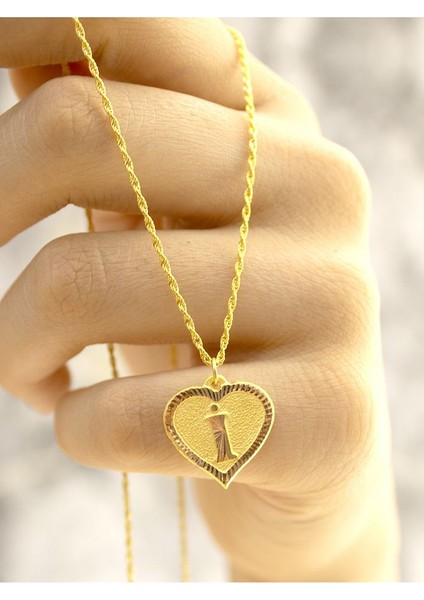 14 Ayar Altın Kalpli I Harfli Kolye fırsatları