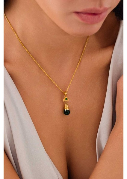 14 Ayar Altın Yeşil Nar Tanesi Kolye fırsatları