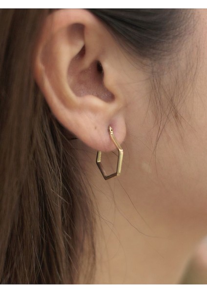 14 Ayar Altın Altı Köşeli Halka Küpe fiyatları