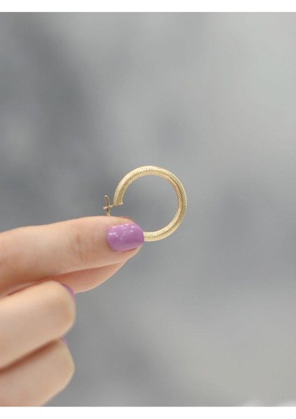 14 Ayar Altın Yılan Sırtı Küpe modelleri