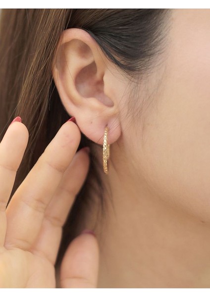 14 Ayar Altın Parıltı Küpe