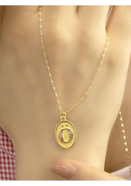 14 Ayar Altın Aynalı Oval Ö Harfli Kolye fırsatları