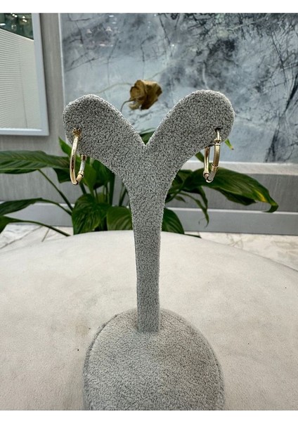 14 Ayar Altın 3 Renkli Küçük Halka Küpe modelleri