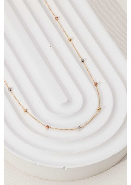 14 Ayar Altın 3 Renk Dorika Kolye modelleri