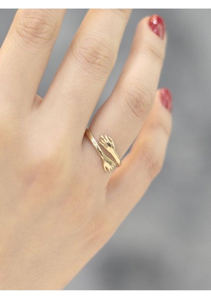 14 Ayar Altın Sarılma Yüzüğü