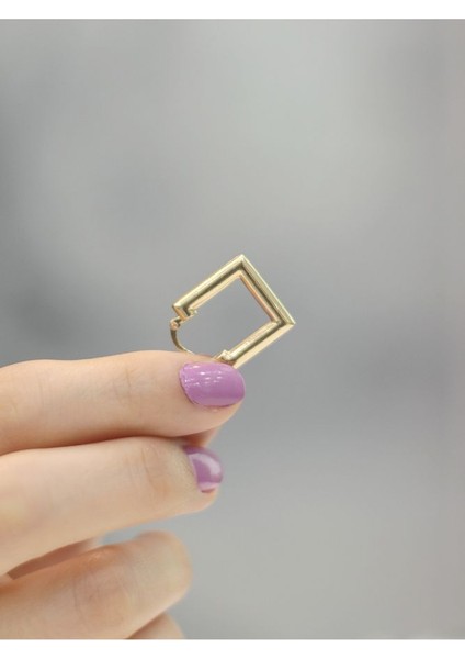 14 Ayar Altın Kare Soft Küpe modelleri