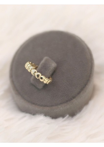 14 Ayar Altın Sıralı Kalp Yüzük fiyatları