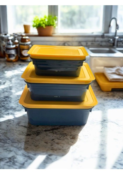 3 'lü Silikon Saklama Kabı