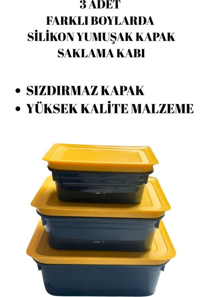3 'lü Silikon Saklama Kabı fırsatları