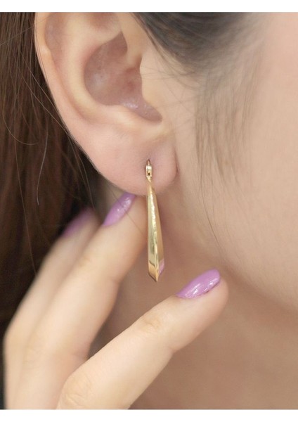 14 Ayar Altın Ortaboy Hilal Küpe