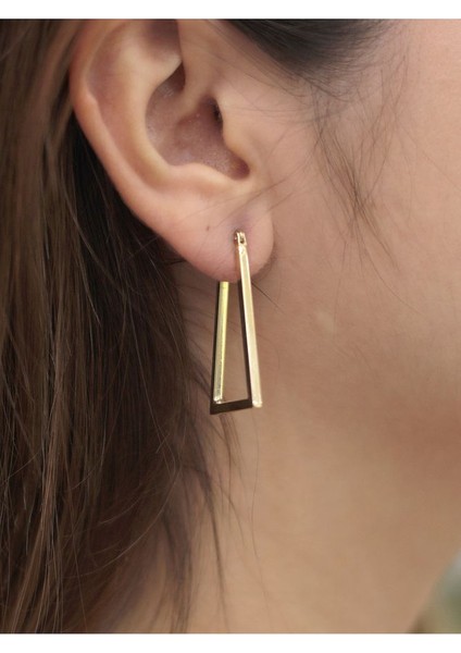 14 Ayar Altın Büyük Üçgen Küpe fiyatları