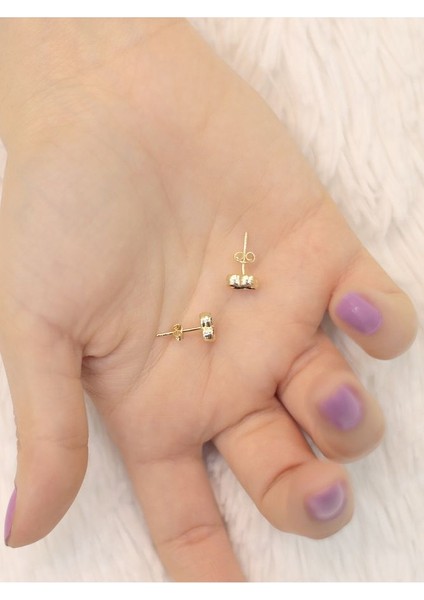 14 Ayar Altın Siyah Yonca Küpe modelleri