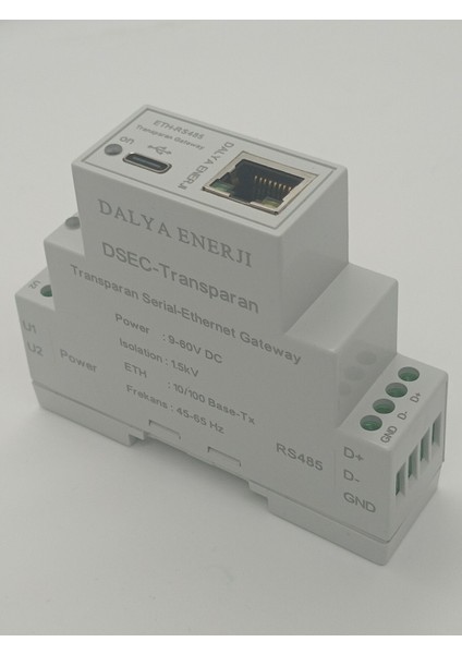 ETH-RS485 Transparan Gateway – Ethernet’den RS485’E Endüstriyel Veri Dönüştürücü