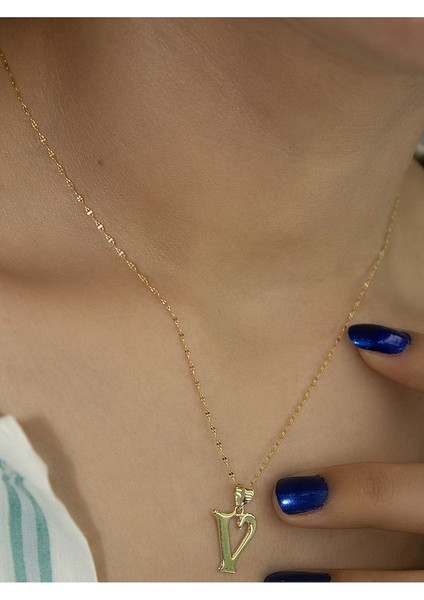 ZEYNEPLİ GOLD 14 Ayar Altın Şirin V Harfli Kolye fiyatları