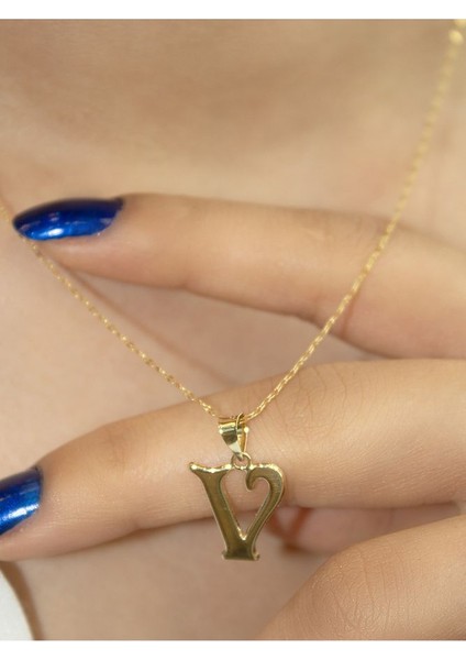 ZEYNEPLİ GOLD 14 Ayar Altın Şirin V Harfli Kolye fırsatları
