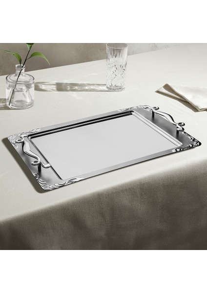 Lalezar Saten Çelik Çay Tepsi