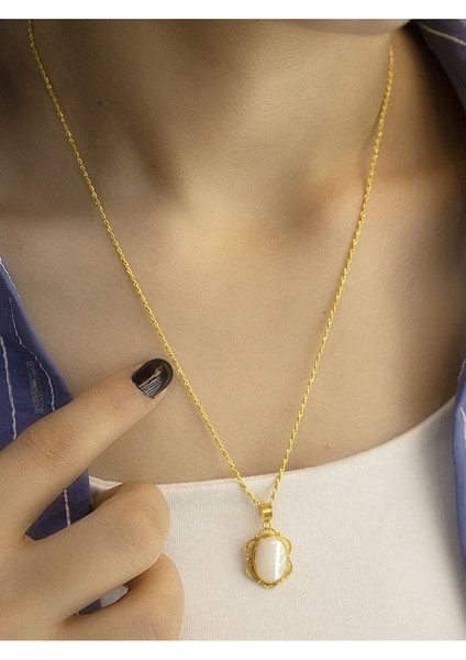 14 Ayar Altın Mardin Işi Taşlı Papatya Kolye fiyatları