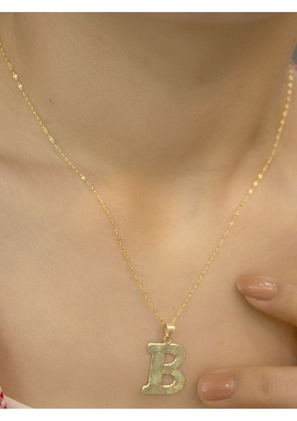 ZEYNEPLİ GOLD 14 Ayar Altın Press Füzyon B Harfli Kolye fiyatları