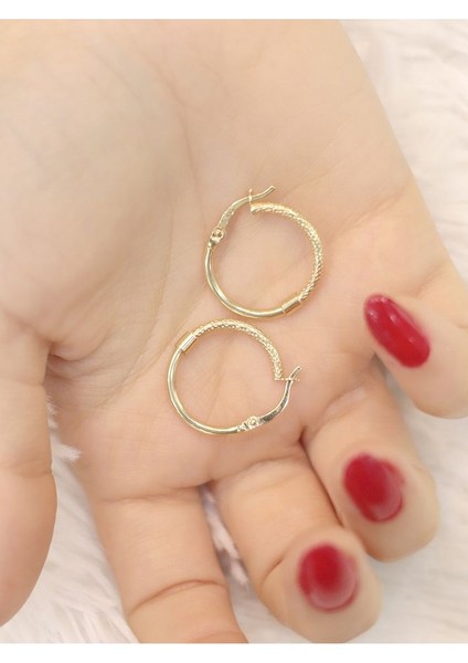 14 Ayar Altın Double Edge Küpe modelleri