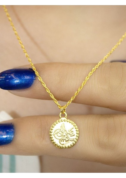 14 Ayar Altın Orta Boy Tuğra Kolye