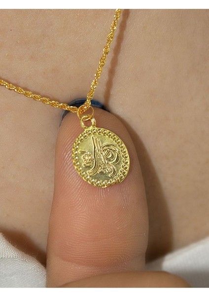 14 Ayar Altın Orta Boy Tuğra Kolye modelleri