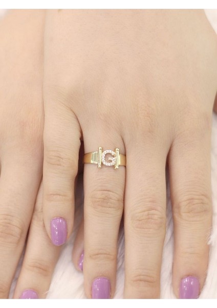 ZEYNEPLİ GOLD 14 Ayar Altın Küçük G Harfli Yüzük