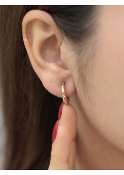 14 Ayar Altın Bombeli Soft Küpe