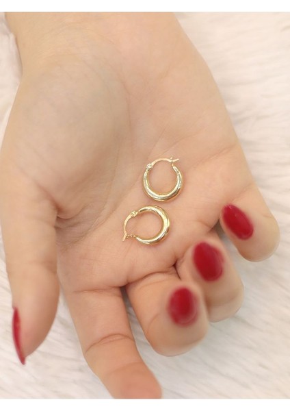 14 Ayar Altın Bombeli Soft Küpe modelleri