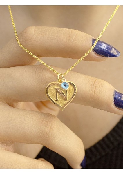 14 Ayar Altın Kalpli N Harfi Kolye fiyatları