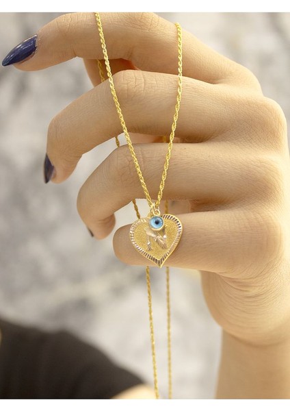 14 Ayar Altın Kalpli N Harfi Kolye fırsatları